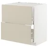METOD / MAXIMERA Pod.element sudop. i 2front/2fioke, bela/Havstorp bež, 80x60 cm