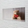 tulup.si Slika na steklu Srce teddy bear 125x50 cm 2 obešalnika
