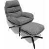 Fotelja+tabure Elegance Siva/Crne noge ( 775-164 )