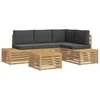 Set vanjskih sofa s jastukom 5 Komad Bijela i antracit