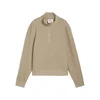 Womens Puma Boulder Half Snap Golf Pullover Top, Beige, Size XS, Sport