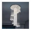 LED kristalna plafonska svetiljka NAURU LED/24W/230V, prečnik 45 cm, sjajni hrom + daljinski upravljač