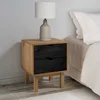 vidaXL Nočna omarica OTTA Črna 45 x 39 x 57 cm Trdna borovina