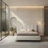 MID.YOU OBLAZINJENA POSTELJA 160 cm x 200 cm , les, tekstil, leseni material naravne barve