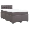 Vidaxl Box spring postelja z vzmetnico siva 120x190 cm umetno usnje