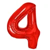 Rojstnodnevni balon številka 4, rdeč, 100 cm