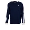 ADIDAS ORIGINALS Majica 3-STRIPES LONGSLEEVE temno modra/bela