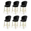 Hanah Home Set barskih stolica Fora, 6 komada, Crno-zlatni