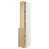 METOD / MAXIMERA Vis.elem. s izvl.funk. 3fi/1vr/2pol, bela/Forsbacka hrastovina, 40x60x240 cm