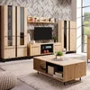 Homestyle4U Vitrina, 84,5x153x35 cm, rjava