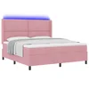 vidaXL vidaXL Box Spring postelja z vzmetnico in LED roza 180x200 cm žamet, (22049104)