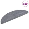 Vidaxl Preproge za stopnice samolepilne 20 kosov 56x17x3 cm svetlo sive polkrožne