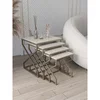 Hanah Home Ela set od 4 umetnuta stočića, antik ram, krem MDF ploče