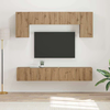 Set TV komoda Zidne 5 pcs Betonski sivi Konstruirano drvo