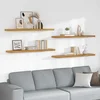 Polica na zidu 4 pcs Bež 120 x 23,5 x 4 cm Konstruirano drvo