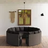 8-dijelni set vrtnih sofa od poliratana s jastucima sivi