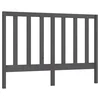 Vidaxl Posteljno vzglavje sivo 141x4x100 cm trdna borovina