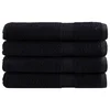 Vidaxl vidaXL Premium brisače SOLUND, 4 kosi, črne, 80 x 200 cm, 600 g/cm2