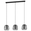 EGLO viseća lampa FLORESTA 3xE27 89 cm crna dimljeno staklo 99706