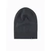 Ombre Zimowa męska czapka beanie z bawełnianej dzianiny – grafitowy melanż