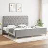 Okvir za krevet s uzglavljem svjetlosivi 200x200 cm od tkanine