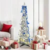 Umjetno božićno drvce s 100 LED svjetlima Bijelo 150 cm PVC
