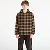 Mikina PLEASURES Groove Zip Poncho Hoodie Brown Plaid XXL