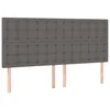 Vidaxl Vzglavje postelje sivo 200x5x118/128 cm umetno usnje