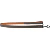 WAUDOG Ploščat udoben usnjen pasji povodec črno rjav 122 cm 18 mm