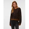 VERO MODA Pletena jopa VMNEWKAI karamel/temno rjava