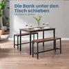 Songmics Jedilna miza z 2 klopema 70x110x75 cm rjava