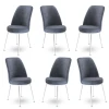 Hanah Home Set stolica Dexa, 45x89x42 cm, 6 komada, Sivo-bele