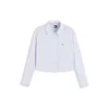 Tommy Jeans Bluza svetlo modra / češnjevo rdeča / bela