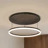 Lucande LED stropna svetilka Orven, črna/marmor, O 50 cm, dim. - Dnevna soba/jedilnica - Sodobni - črna, bela, marmorni videz - Kovina