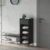 Stalak za cipele crni 40 x 36 x 105 cm od konstruiranog drva
