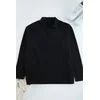 Trendyol Black Oversize Polo Neck Plain Knitted Polo Neck T-shirt