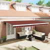 Skrovita tenda Crvena i Crna 500 × 300 cm Tkanina i Metal