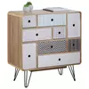 KOMODA 80/85/40 cm siva, crna, bela, boja hrasta