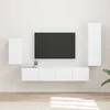 Set TV komoda Zidne 4 pcs Bijelo Konstruirano drvo