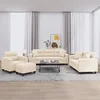 4-dijelni set sofa s jastucima bež od mikrovlakana