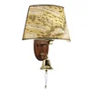Cremasco Stenska svetilka Nautica 1-light 46 cm z ladijskim zvonom - Dnevna soba/jedilnica - Pomorski - brušena medenina, smetana, rjava - Les