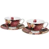 Duo Komplet dveh skodelic in krožnikov Spring Rose Black