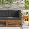 Vanjska kutna sofa Čvrsto drvo akacije Prirodna