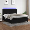 Krevet box spring s madracem LED crni 160x200 cm od tkanine