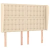 Vidaxl Vzglavje z ušesi krem 147x23x118/128 cm blago