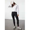Trendyol White Fitted Zipper High Neck Knitted Sports Top/Blouse