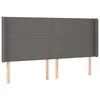 Vidaxl Vzglavje z ušesi sivo 203x16x118/128 cm umetno usnje