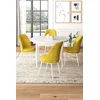 Hanah Home Set Trpezarijski sto i 4 stolice, Žuto-beli