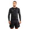 Venum Nexus Long Sleeve Rashguard, Black/Silver - S