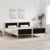 Krevetna konstrukcija Crna 200 x 200 cm Čvrsto borovo drvo